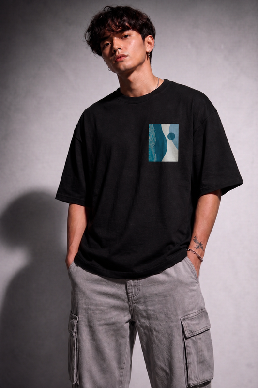 Blue Wave Tee Black