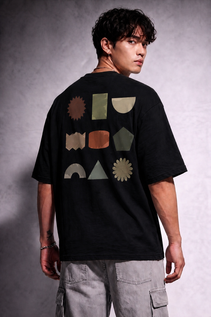 Cool Bee Shape Study Tee Black for Men - Black Oversized Graphic Tee Streetwear India