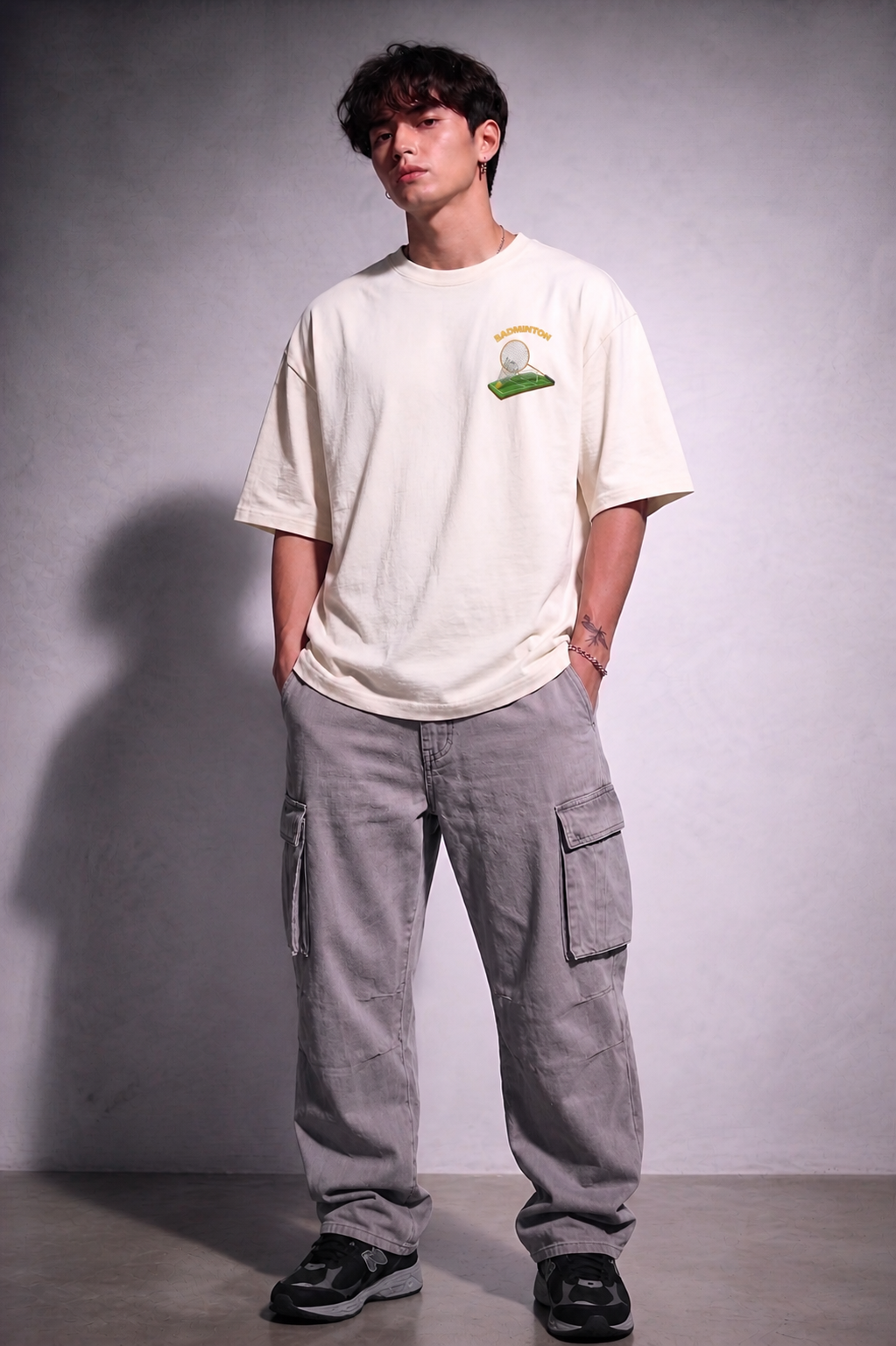 Cool Bee Court ace Tee White for Men - White Oversized Graphic Tee Streetwear India - Detail View