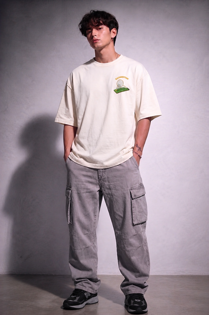 Cool Bee Court ace Tee White for Men - White Oversized Graphic Tee Streetwear India - Detail View