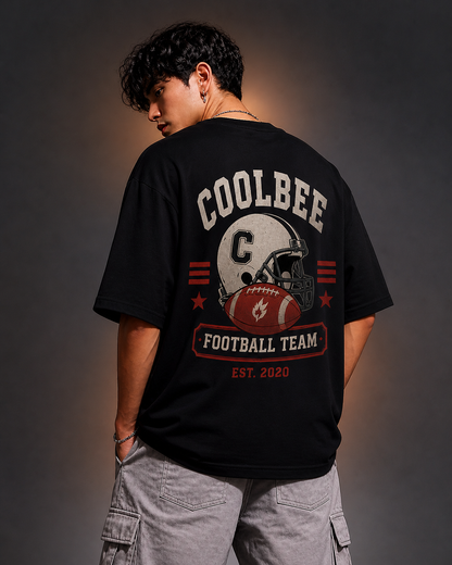 Cool Bee Playmaker Tee Black for Men - Black Oversized Graphic Tee Streetwear India