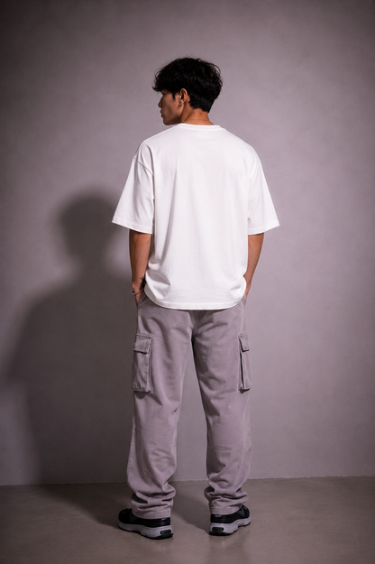 Cool Bee Stop The War Tee White for Men - White Oversized Graphic Tee Streetwear India - Lifestyle View
