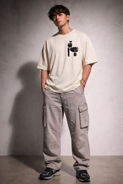Cool Bee Zenith Tee white for Men - white Oversized Graphic Tee Streetwear India - Back View