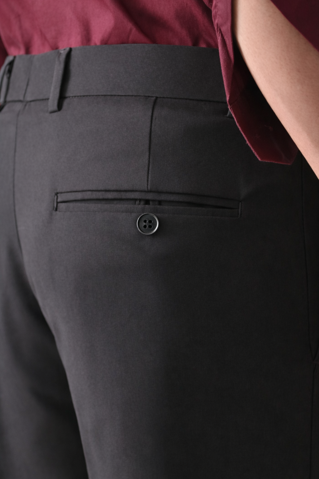 DARK WINE Solid Formal Trouser - Premium poly viscose | Comfortable Mens Pants