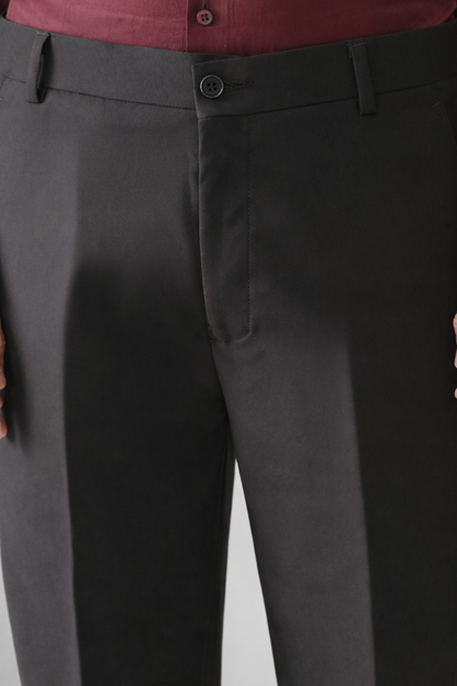 DARK WINE Solid Formal Trouser - Premium poly viscose | Comfortable Mens Pants