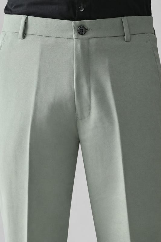 LIGHT GREEN Solid Formal Trouser - Premium poly viscose | Comfortable Mens Pants