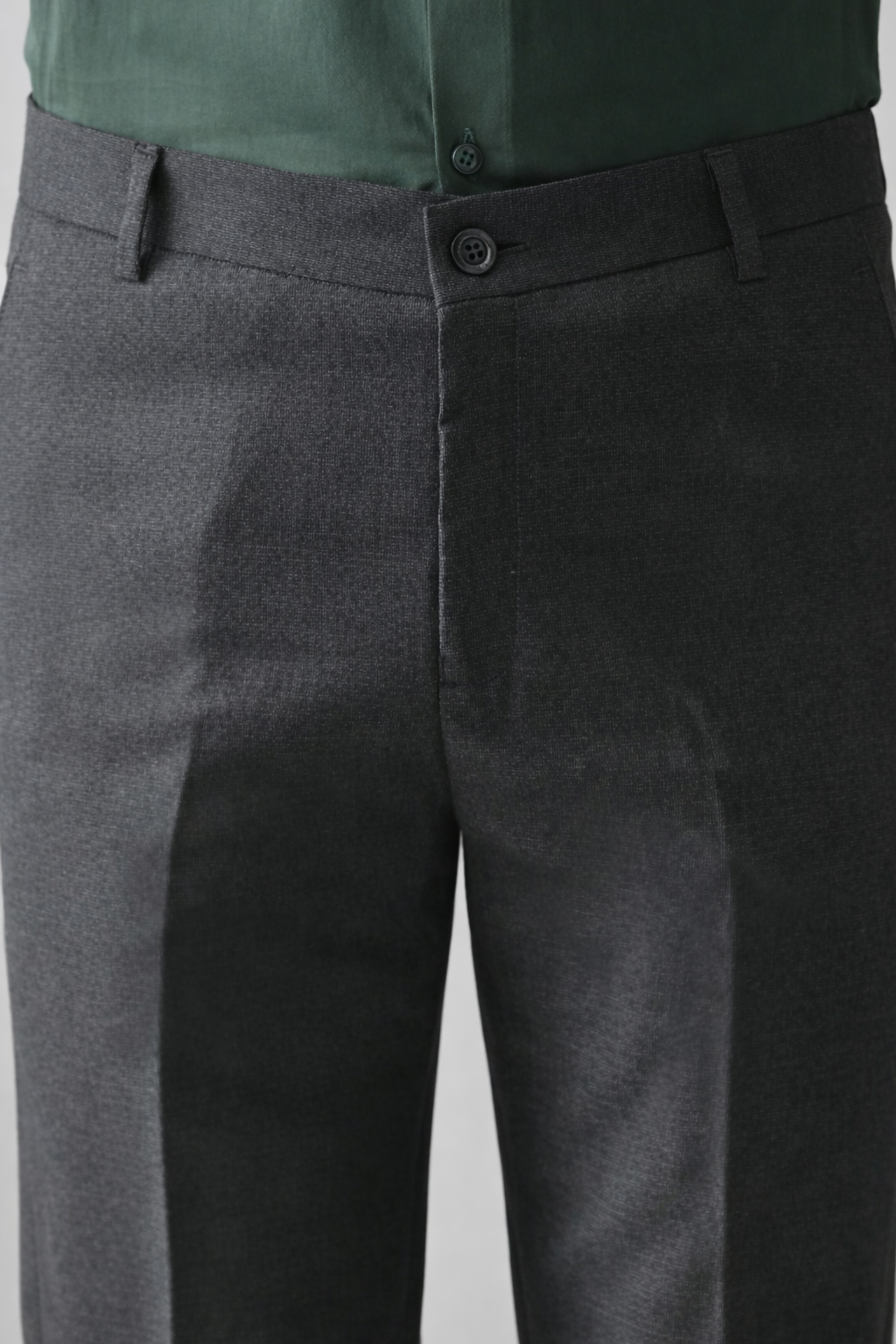 CHARCOAL GREY Solid Formal Trouser - Premium poly viscose | Comfortable Mens Pants