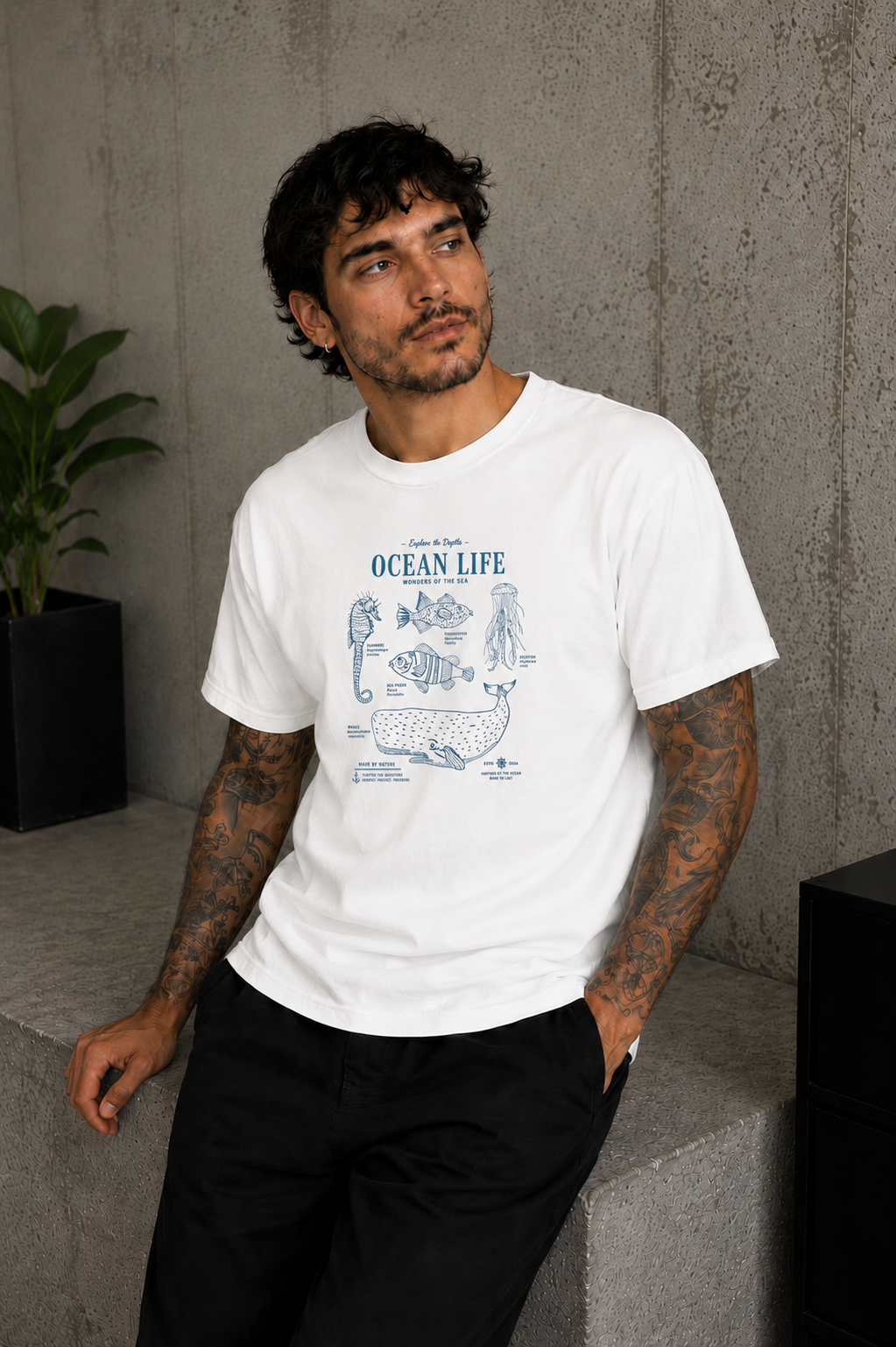 Ocean Life Tee White