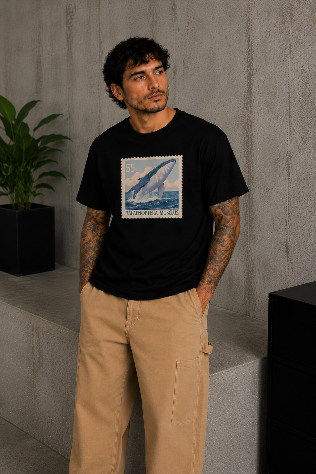 Ocean Stamp Tee Black
