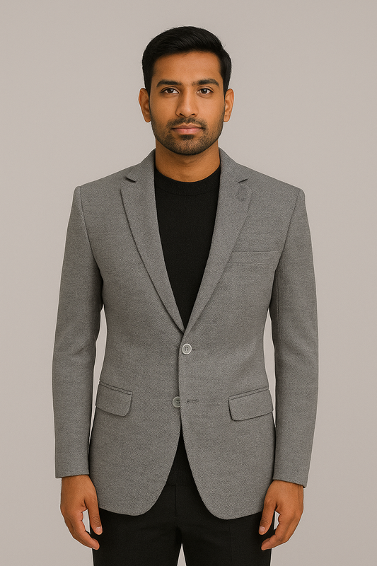 Ashford Grey Textured Blazer – Modern Tailored Fit