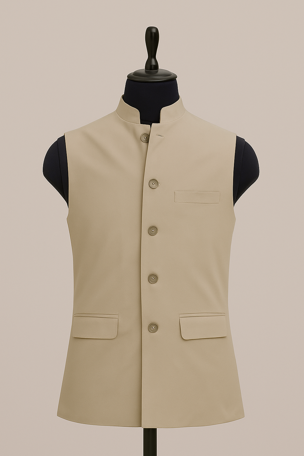 Classic Beige Nehru Jacket – Premium Cotton Blend
