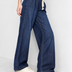 Cotton Denim Wide Leg Joggers Navy