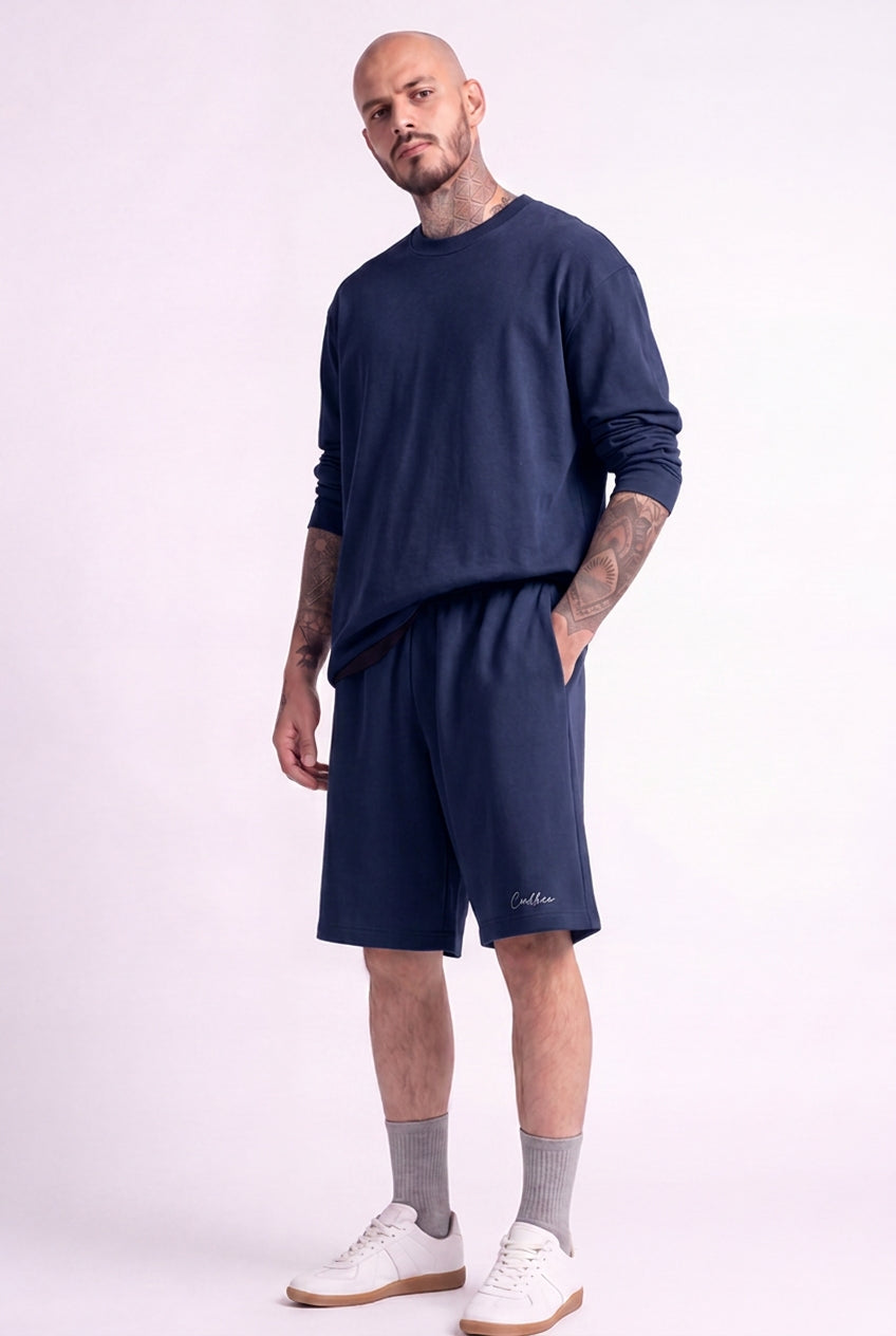 Cool Bee Regular Fit Shorts Navy Blue for Men - Shorts Summer Casual India - Detail View