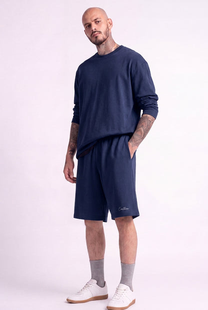 Cool Bee Regular Fit Shorts Navy Blue for Men - Shorts Summer Casual India - Detail View
