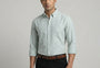 Super Premium Slim Fit Green Striped Oxford Shirt