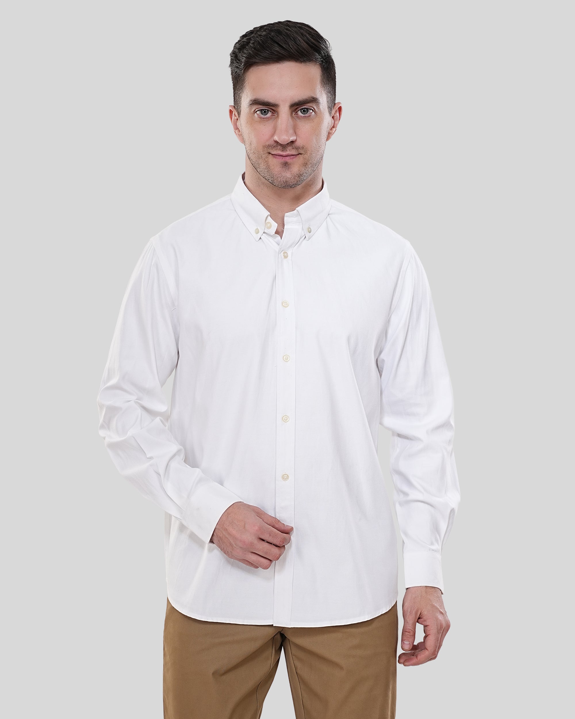 Cool Bee Essential White Luxury Oxford for Men - White Premium Cotton Shirt India