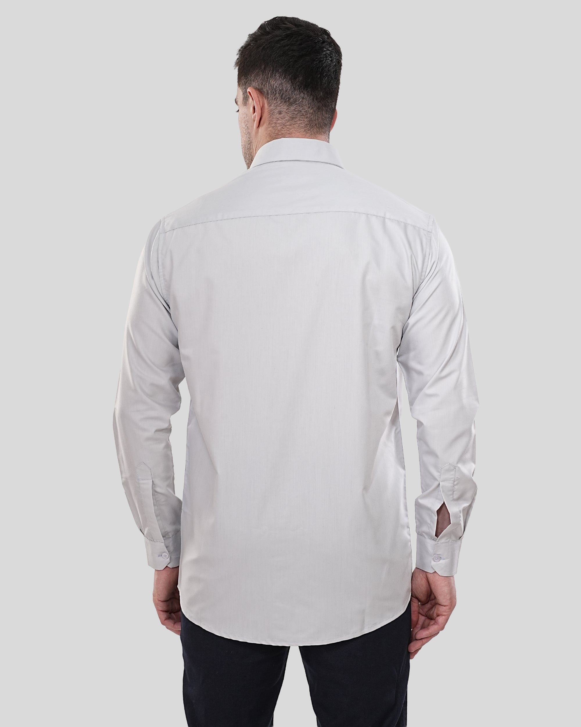 Cool Bee The Executive Silver-Grey Form-Fit Shirt for Men - Silver Graphic Tee India - Detail View