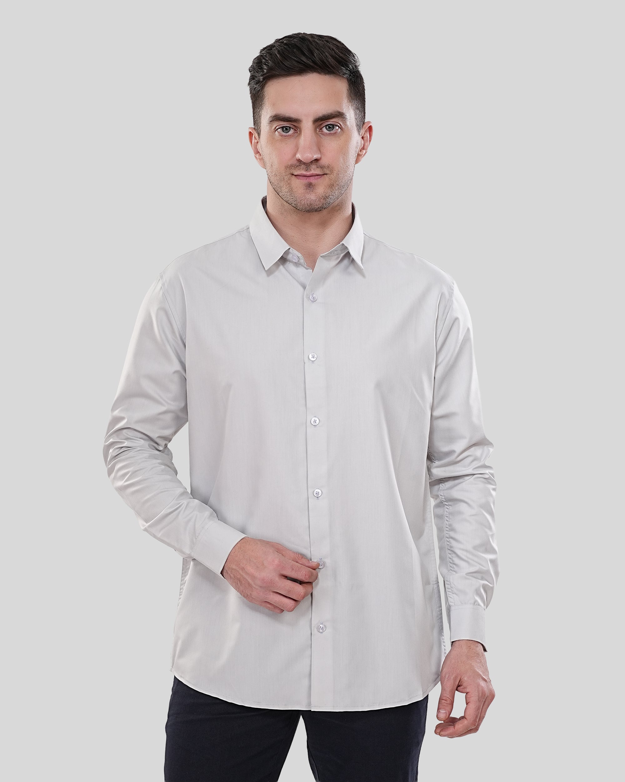 Cool Bee The Executive Silver-Grey Form-Fit Shirt for Men - Silver Graphic Tee India