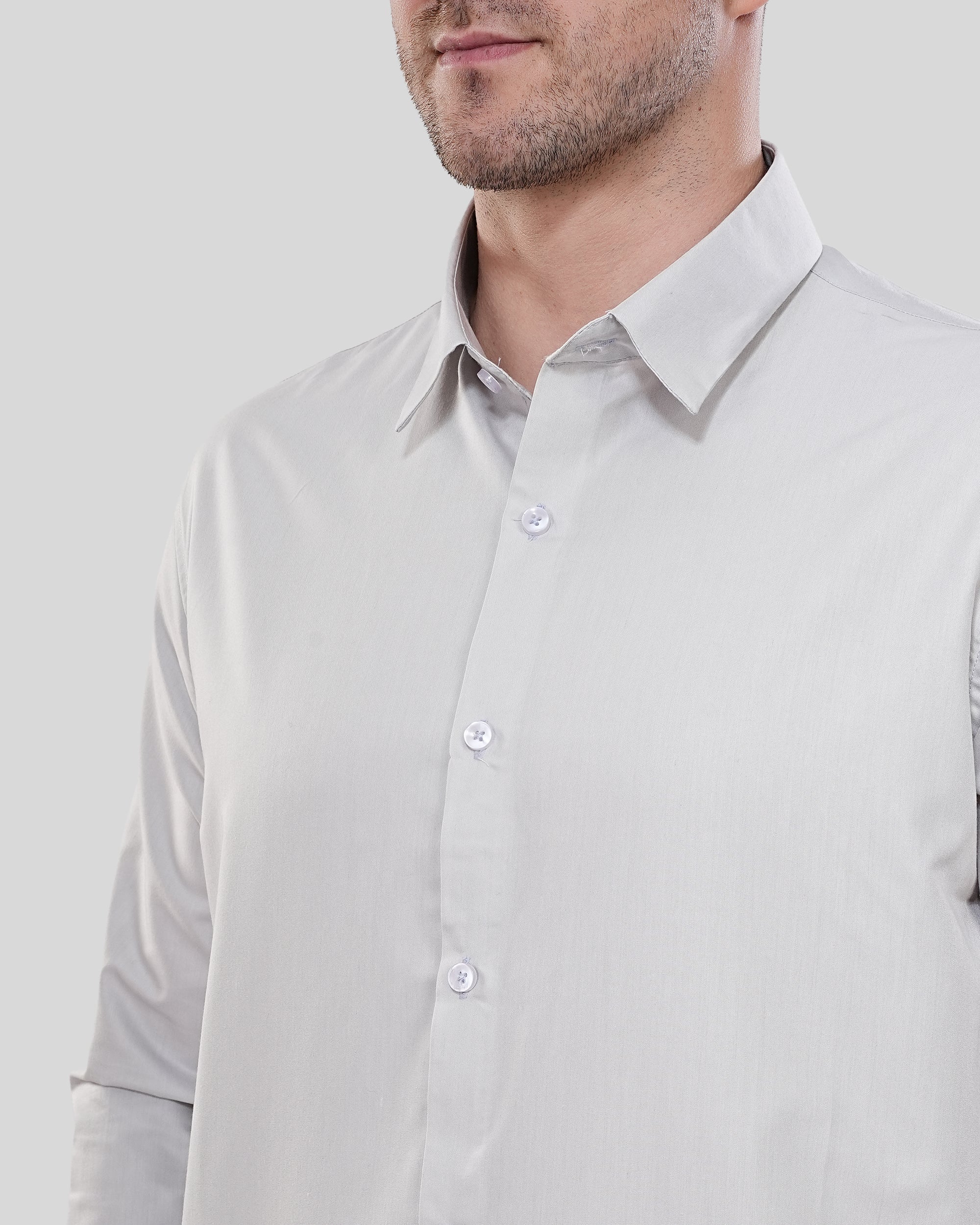 Cool Bee The Executive Silver-Grey Form-Fit Shirt for Men - Silver Graphic Tee India - Back View