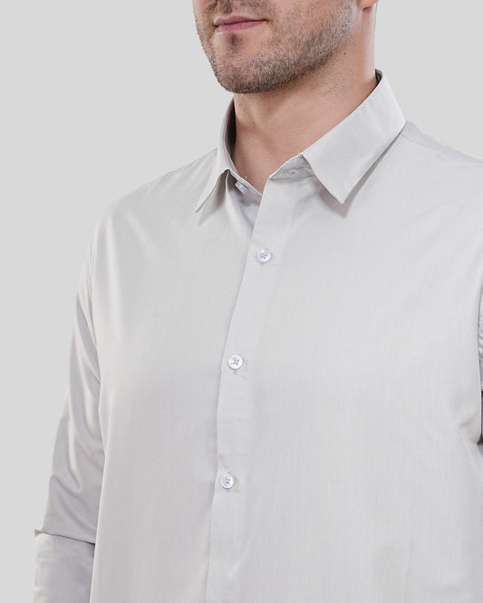 The Executive Silver-Grey Form-Fit Shirt