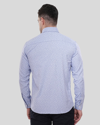 Meridian Micro Print Sky Blue Shirt