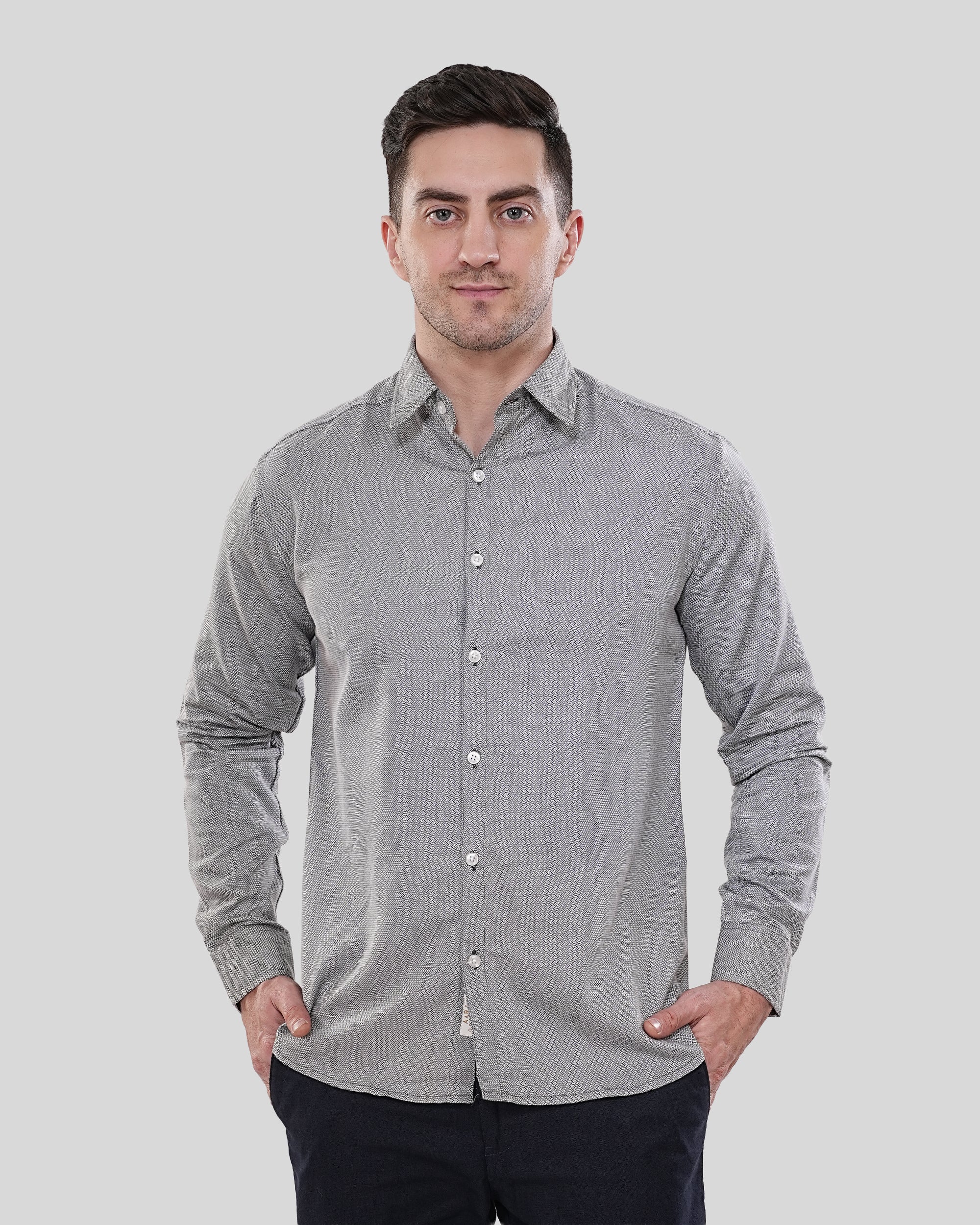 Cool Bee Sterling Charcoal Horizon Tailored Shirt for Men - Charcoal Premium Cotton Shirt India