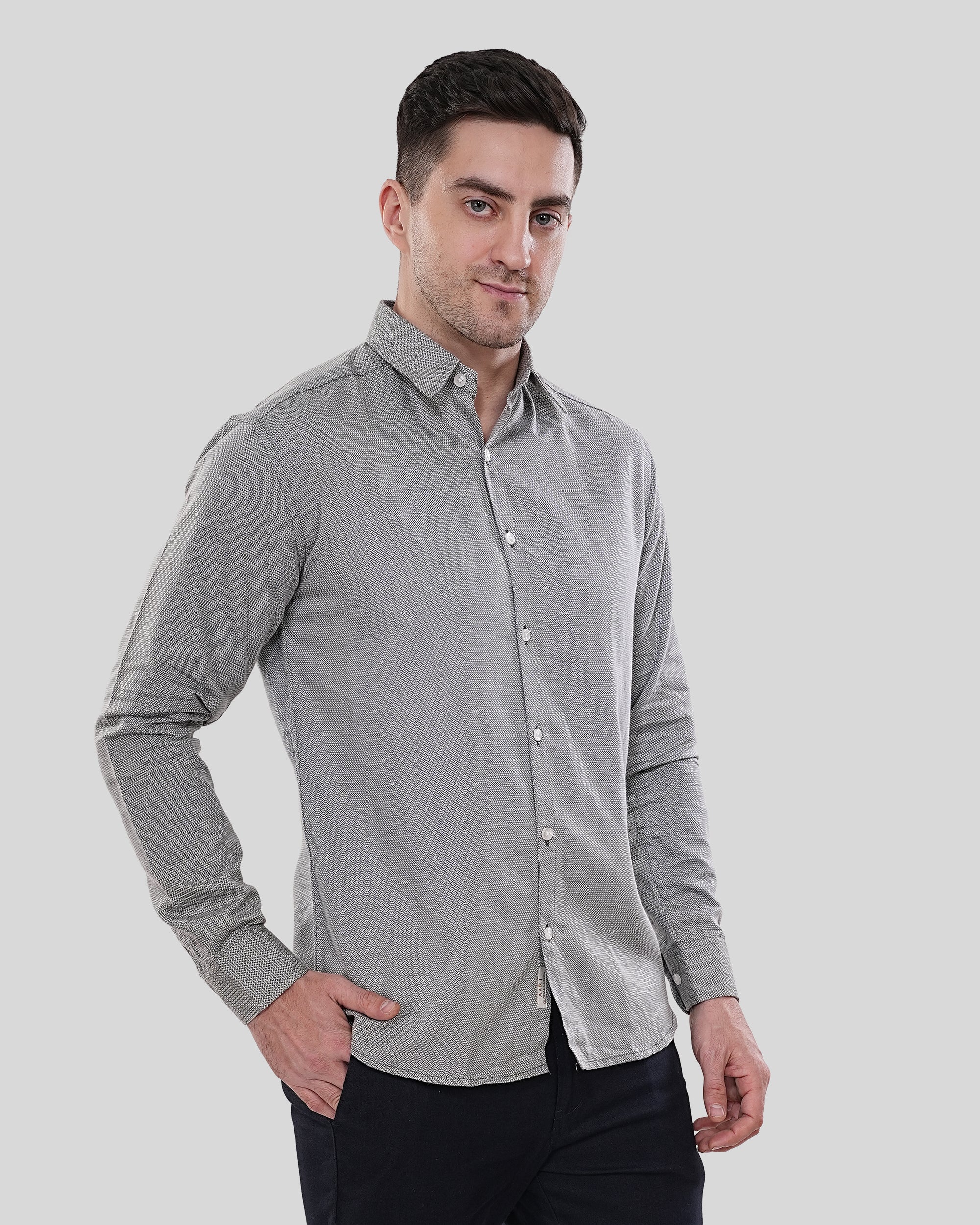 Cool Bee Sterling Charcoal Horizon Tailored Shirt for Men - Charcoal Premium Cotton Shirt India - Lifestyle View