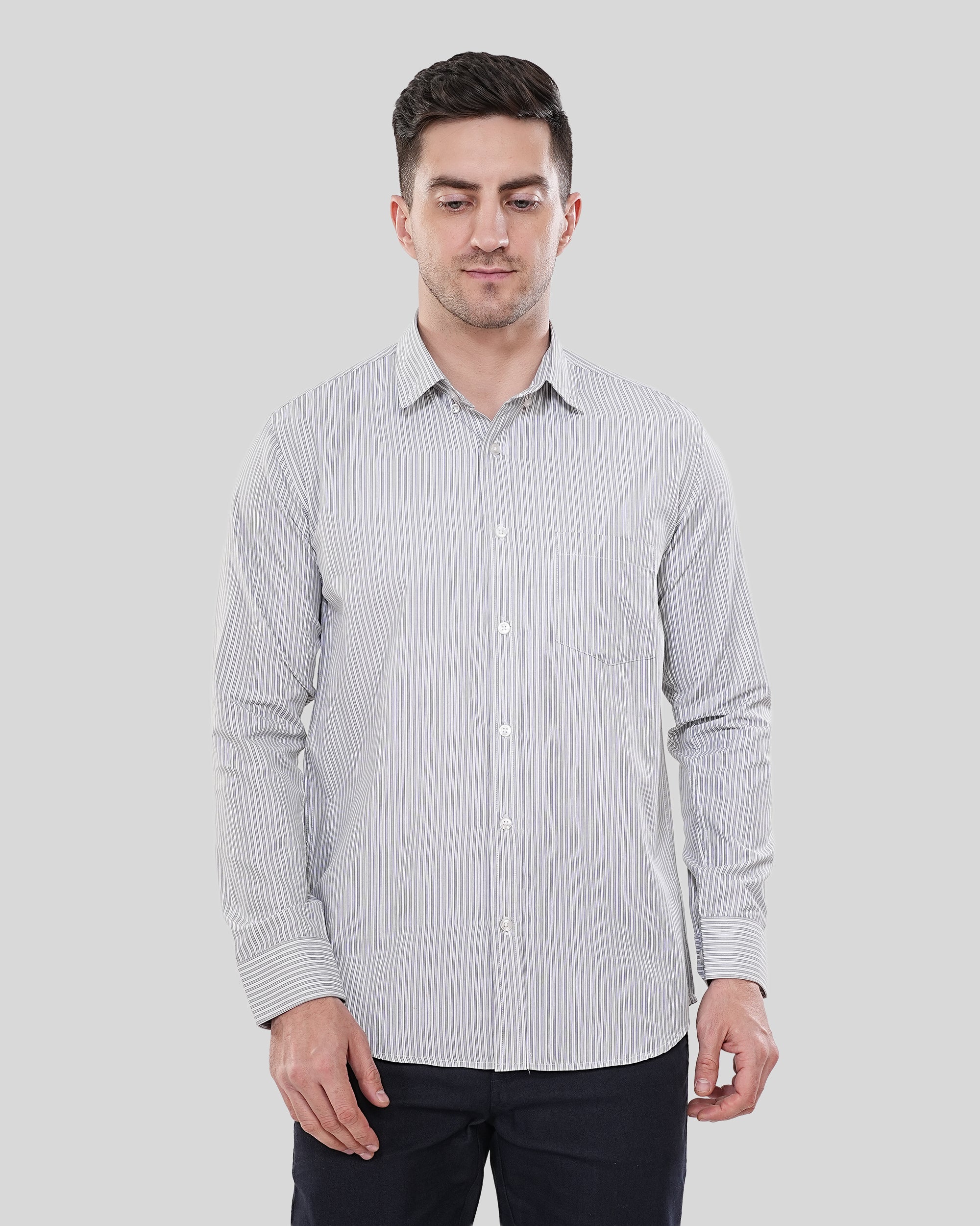Cool Bee Essential Luxe Dusty Rose Textured Oxford Shirt for Men - White Premium Cotton Shirt India - Lifestyle View