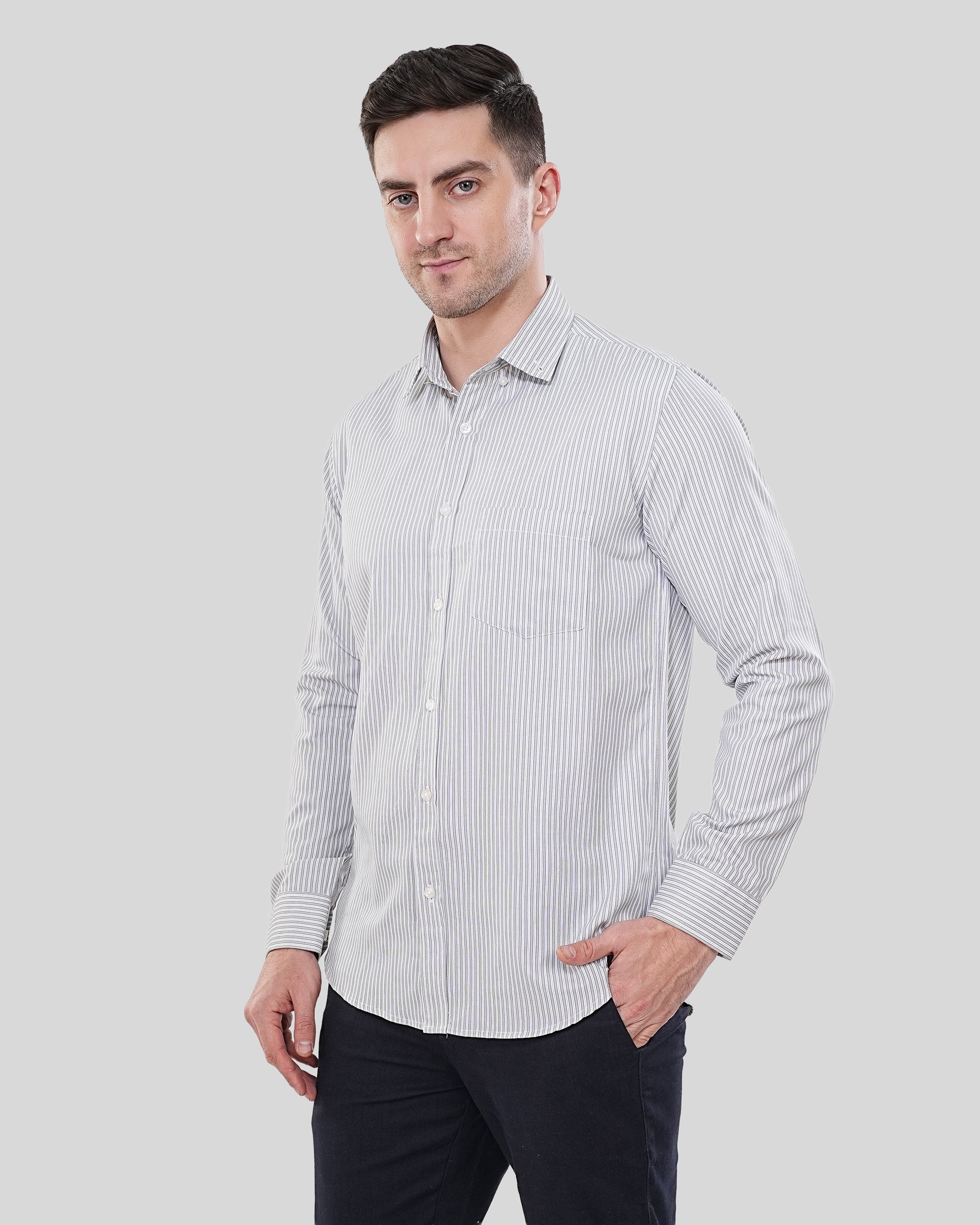 Cool Bee Essential Luxe Dusty Rose Textured Oxford Shirt for Men - White Premium Cotton Shirt India