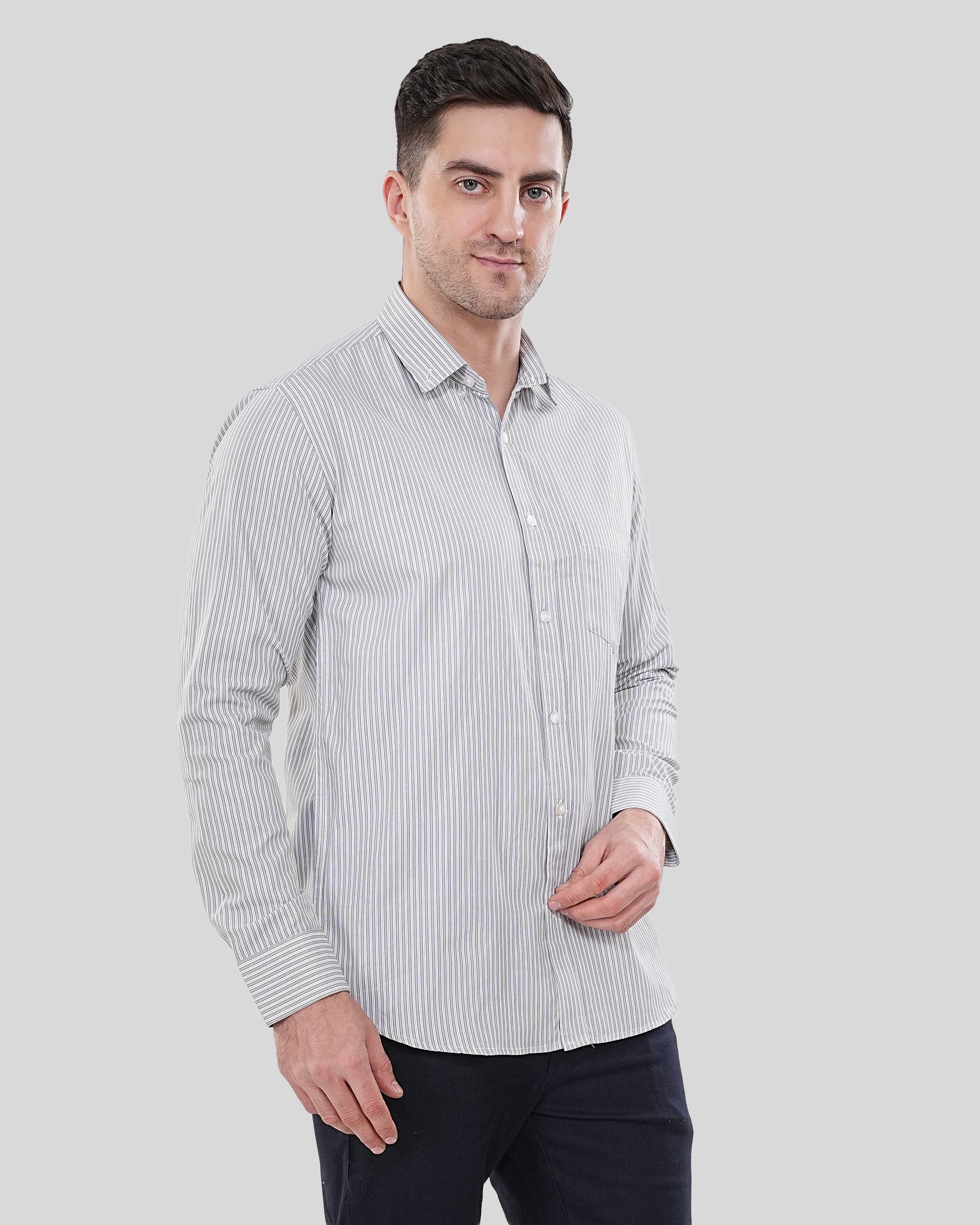 Cool Bee Essential Luxe Dusty Rose Textured Oxford Shirt for Men - White Premium Cotton Shirt India - Lifestyle View