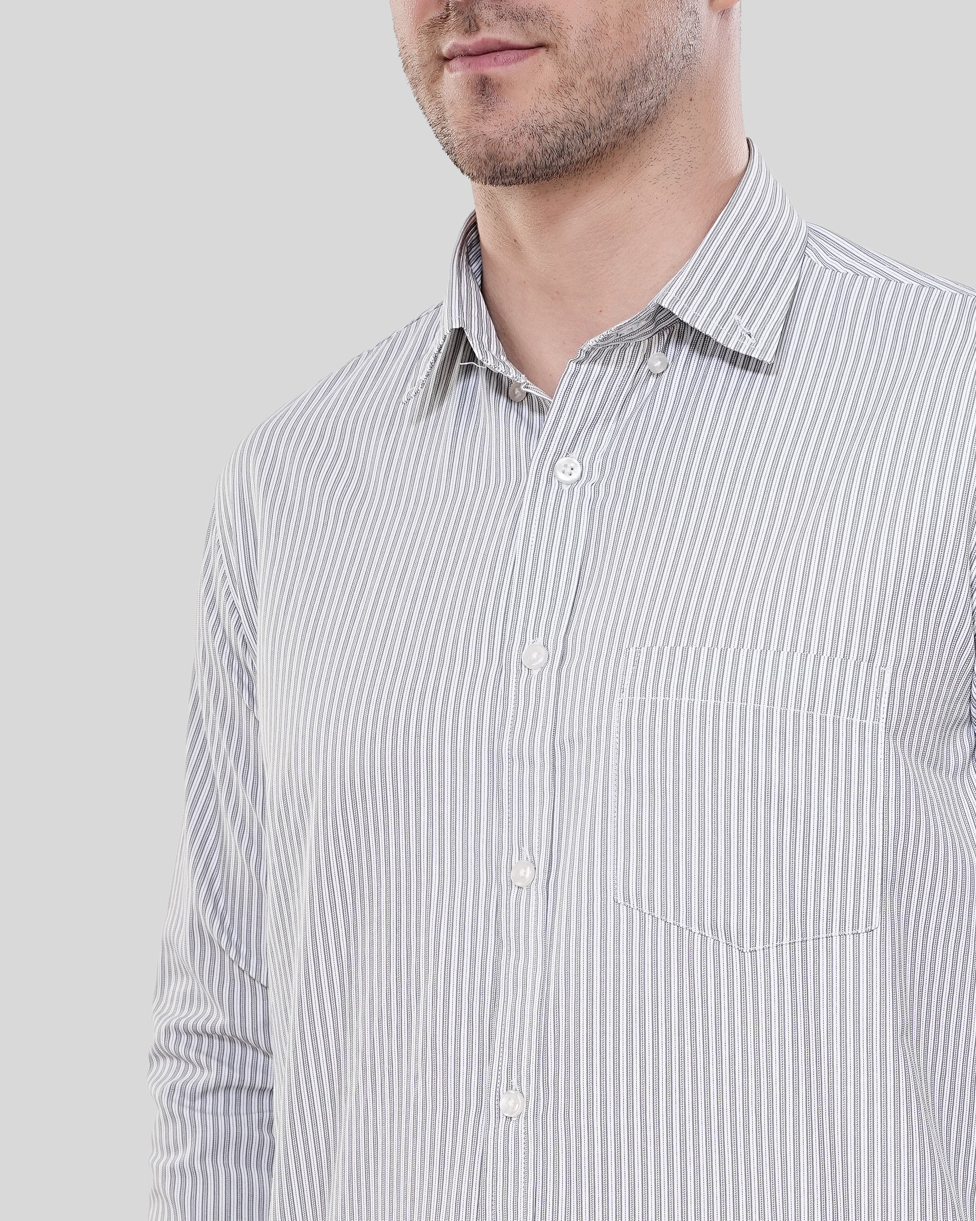 Cool Bee Essential Luxe Dusty Rose Textured Oxford Shirt for Men - White Premium Cotton Shirt India - Back View