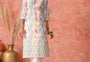 Rose Quartz Radiance: Hand-Embroidered Chikankari Kurta Set