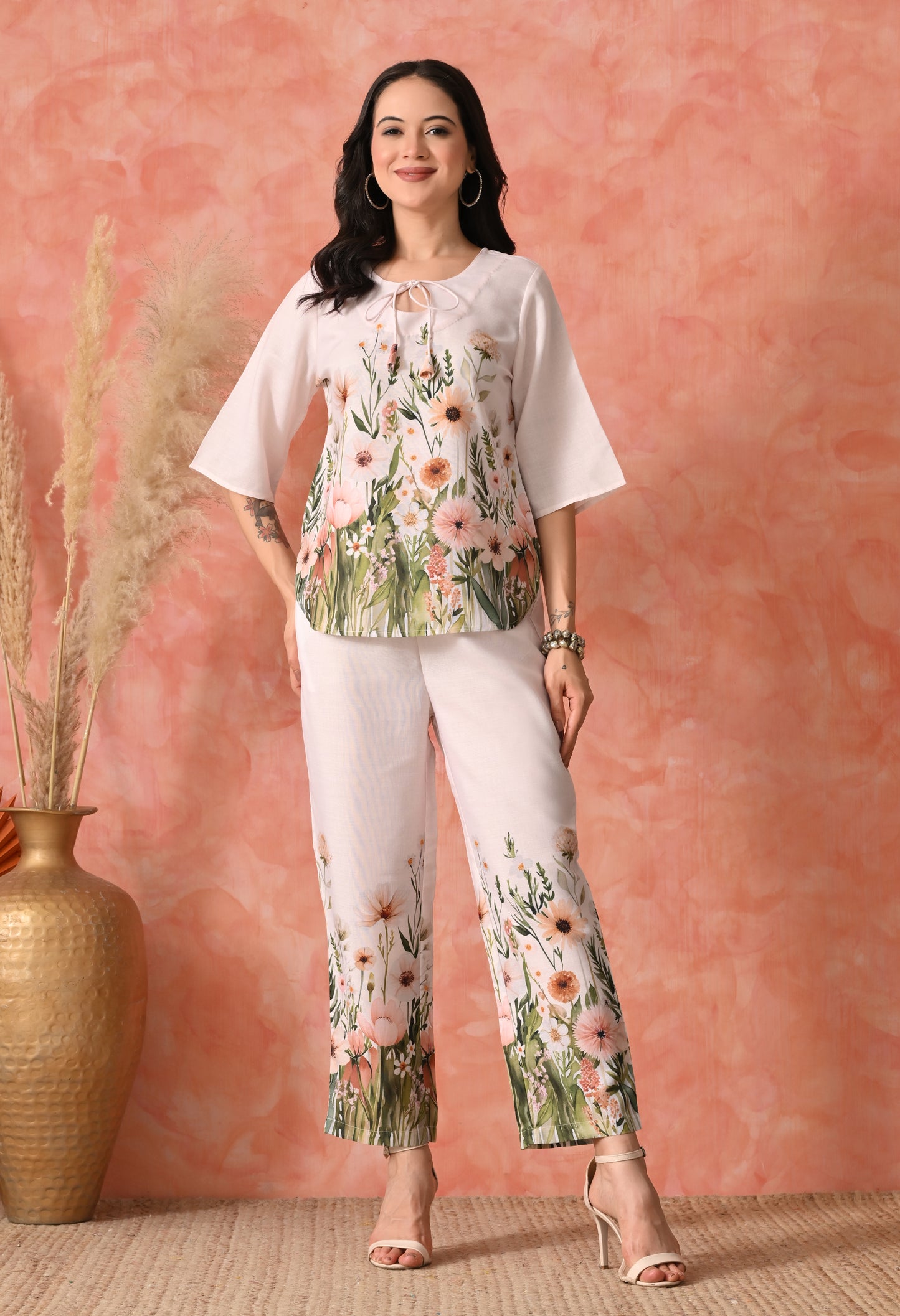 Golden Glow: Sun-Kissed Yellow Chikankari  Set