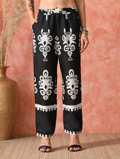 Azure Aura: Floral Fusion Co-ord Set