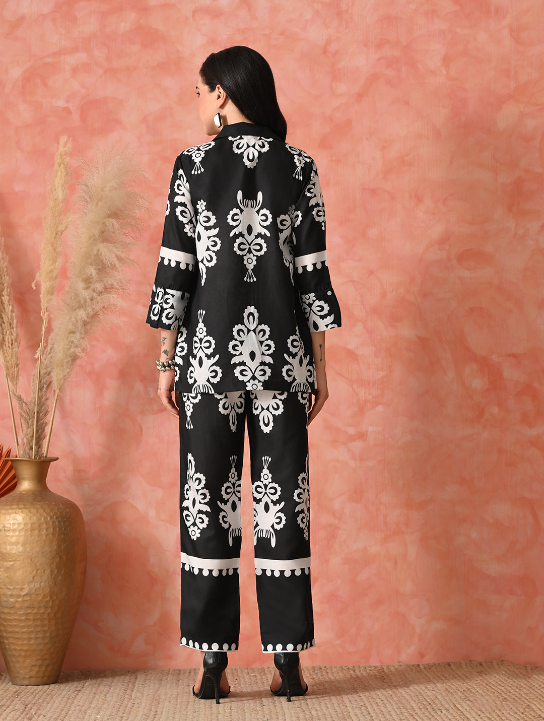 Azure Aura: Floral Fusion Co-ord Set