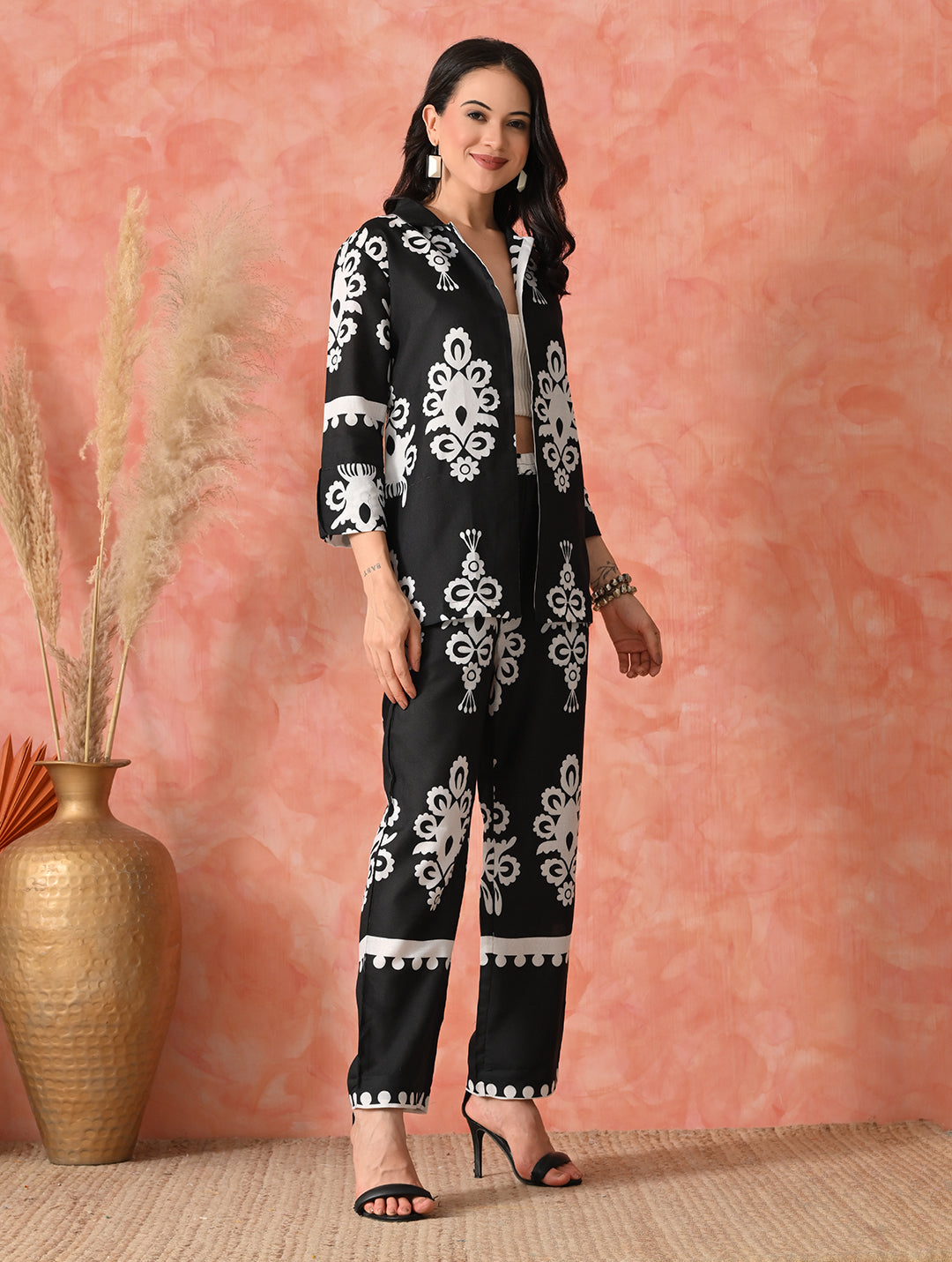 Azure Aura: Floral Fusion Co-ord Set