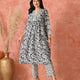 Emerald Radiance: Floral Vine Kurta Set