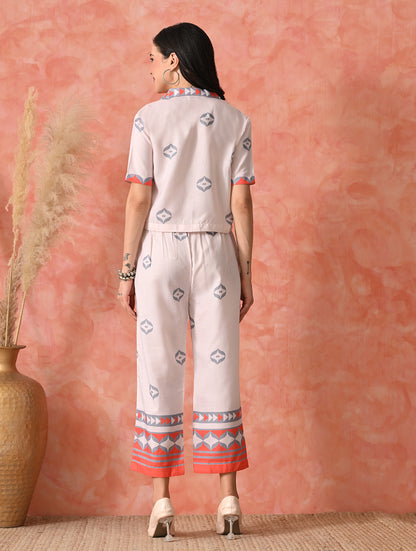 Midnight Bloom: Floral Fusion Co-ord Set