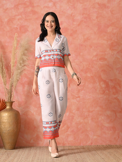 Midnight Bloom: Floral Fusion Co-ord Set