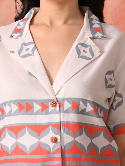 Midnight Bloom: Floral Fusion Co-ord Set