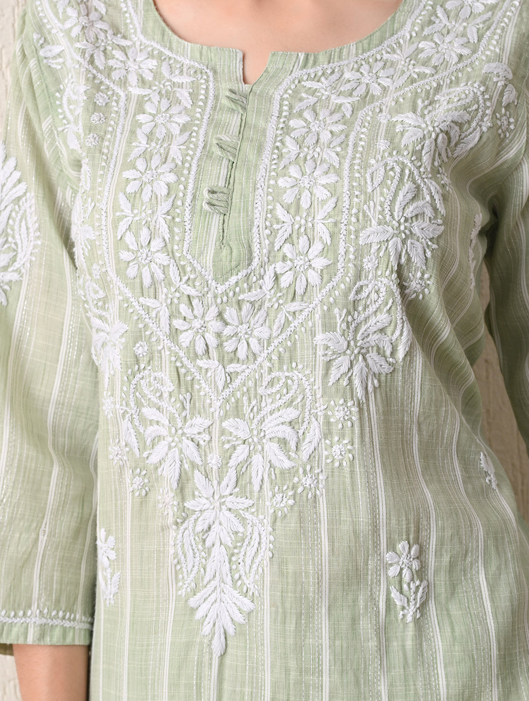 Mint Sage Whisper Chikankari Cotton Kurta Set