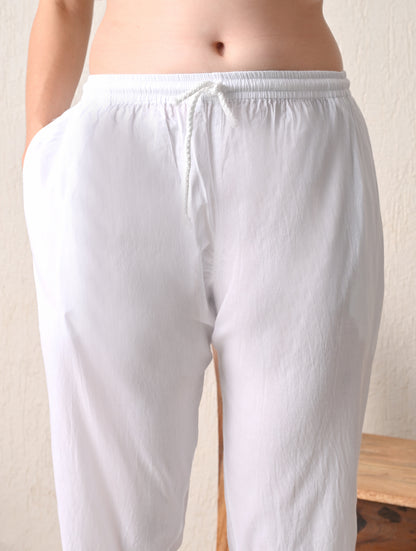 Pink Sage Striped Chikankari Kurta Set