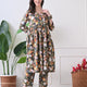 Autumn Flora Angrakha Tunic & Trouser Set