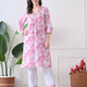 Sedona Geometric Silk-Blend Tunic Set with Gota Embroidery