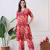 Espresso & Sand Geometric Kurta Set with Lace Accents