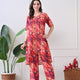 Espresso & Sand Geometric Kurta Set with Lace Accents
