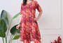 Espresso & Sand Geometric Kurta Set with Lace Accents