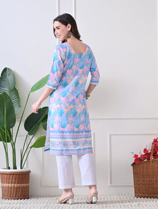 Cocoa Chevron Kurta Set with Gota Accents