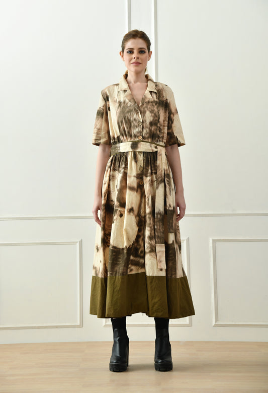 Embrace Olive Green Tiered Dress