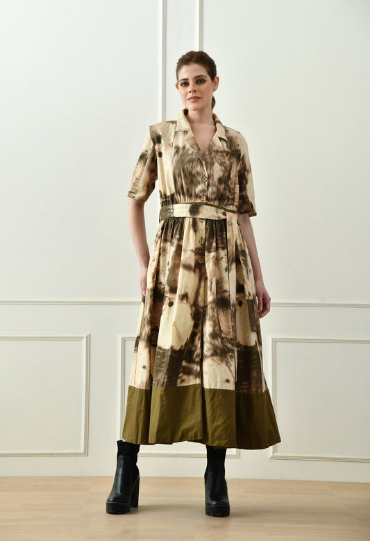 Embrace Olive Green Tiered Dress
